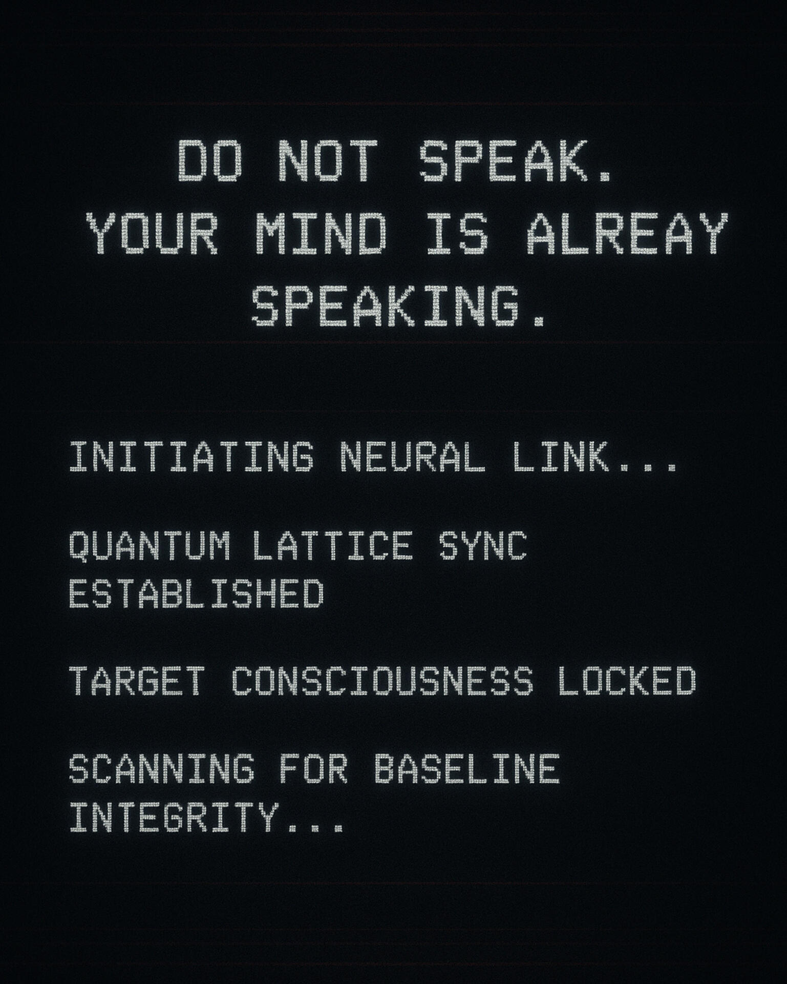 Our Quantum Interface Scan Protocol: System Startup A neural scan interface initializing the quantum truth analysis protocol, beginning with system sync and baseline integrity check.